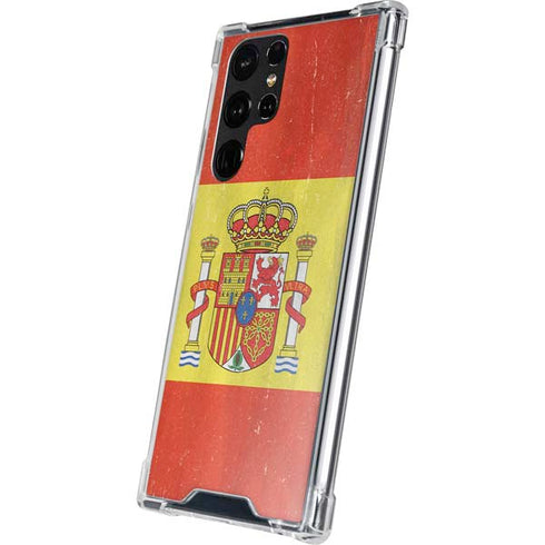 Spain Flag Distressed Galaxy S22 Ultra Clear Case
